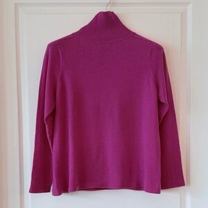 Eileen Fisher Bold Pink 100%  Cashmere Turtleneck Sweater